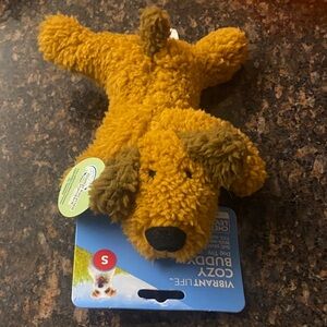 Vibrant Fuzzy Dog Toy - Golden Brown